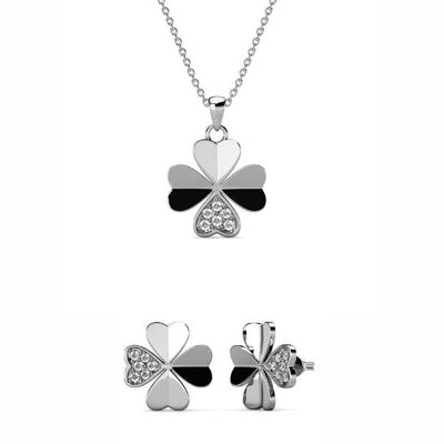 Clover Petal Sets - Silver and Crystal