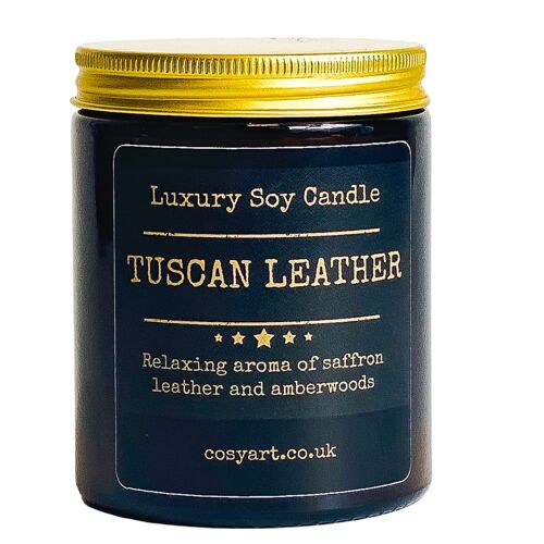 Tuscan Leather Soy Wax Scented Candle 180ml