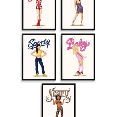 Juego de 5 estampados de Spice Girls