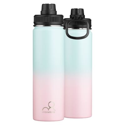 Insulated Roamer Water Bottle 650ml Baby Pink/Teal Gradient (with spout)