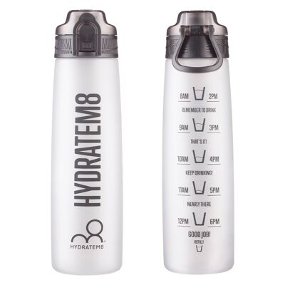 Black Hydration Tracker Water Bottle (active style without straw) 900ml