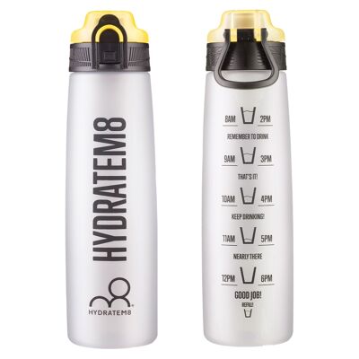 Yellow Hydration Tracker Water Bottle (active style without straw) 900ml