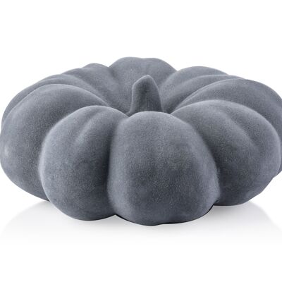 Figura de calabaza MAVE, terciopelo gris, 16 x 6 cm, AW25