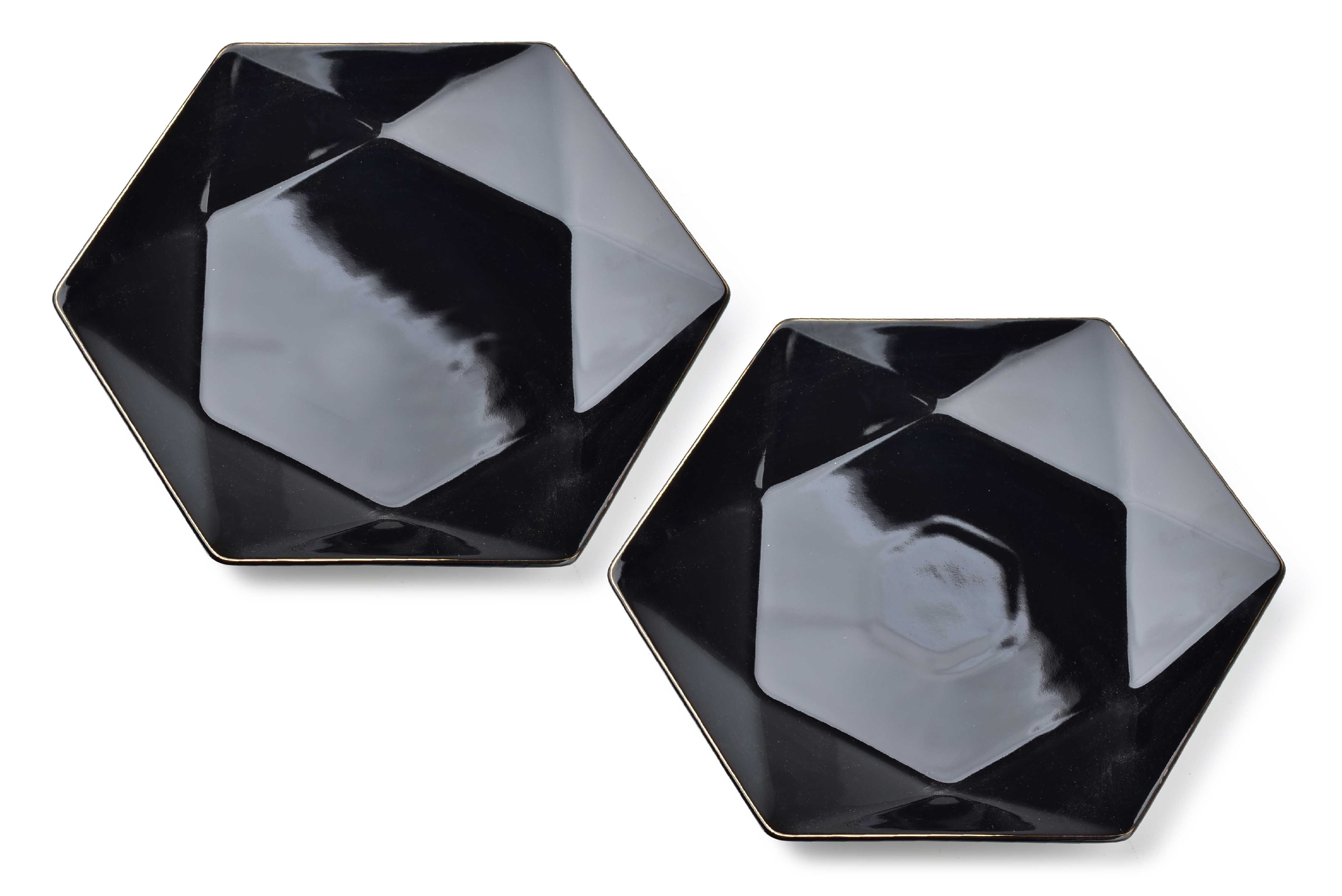 RALPH BLACK Set mit 2 flachen Tellern 32,5 x 28,5 cm x H 3 cm