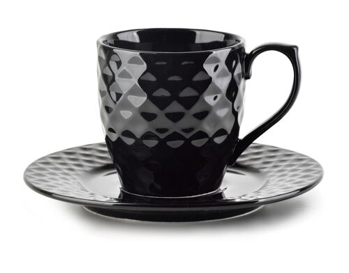 DIAMOND BLACK Cup with saucer 230ml