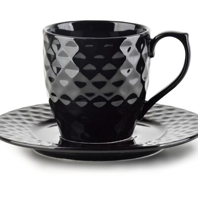 DIAMOND BLACK Cup with saucer 230ml