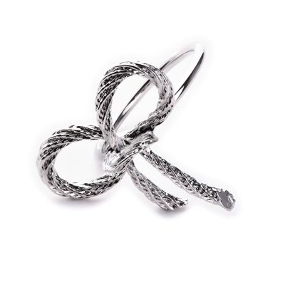 ADRIANNE Napkin holder silver ribbon 5x4.8x4cm