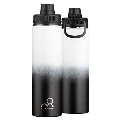Insulated Roamer Water Bottle 650ml Black/White Gradient (with spout)