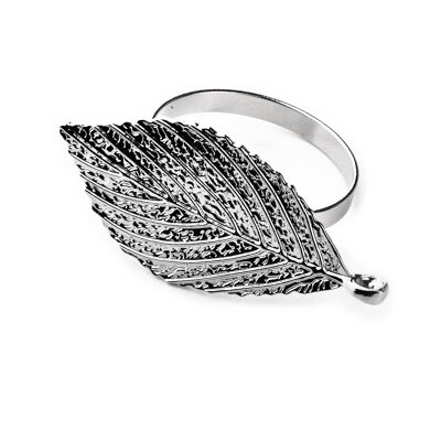 ADRIANNE Silver leaf napkin holder 4.5x7x4cm