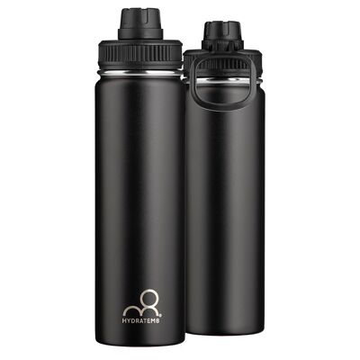 Insulated Roamer Water Bottle 650ml Black (with spout)