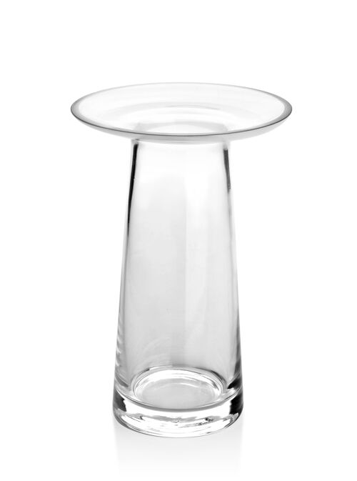 SERENITE Vase with a collar h20x13.5 transparent
