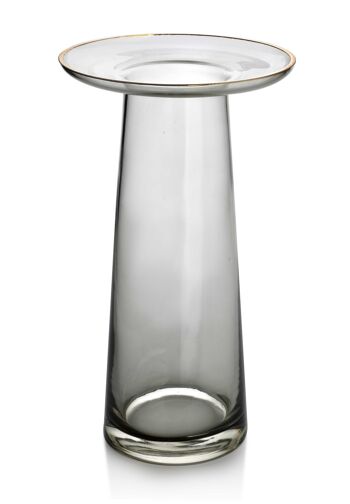SERENITE Vase avec collerette h25x14.5cm gris 1