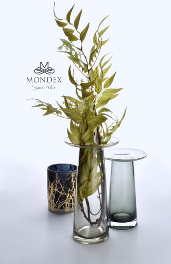 SERENITE Vase avec collerette h25x14.5cm gris 2
