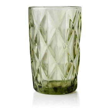 ELISE VERT Set de 6 verres 350ml 8xh13cm 1