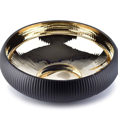 SERENITE BLACK AND GOLD decorative bowl diam.29xH:10cm