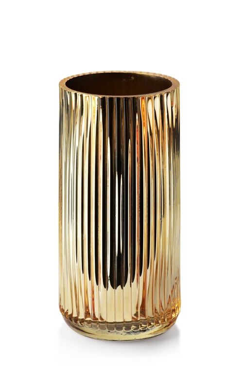 SERENITE GOLD Vase diam.9.5xH:20cm