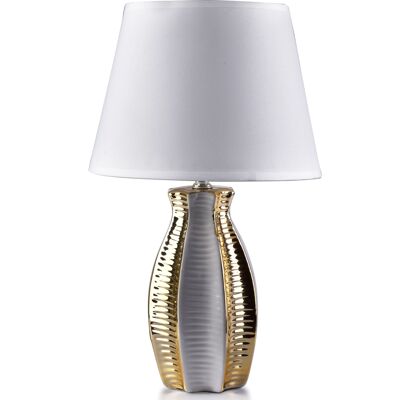 LARA RIBBON LAMP h38x13cm Weißgold