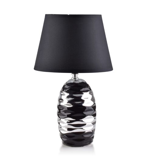 LARA JET SILVER LAMP h38x12cm