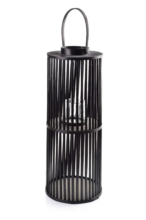 LUCIE BLACK Lantern h76/h with handle 95cmx31cm