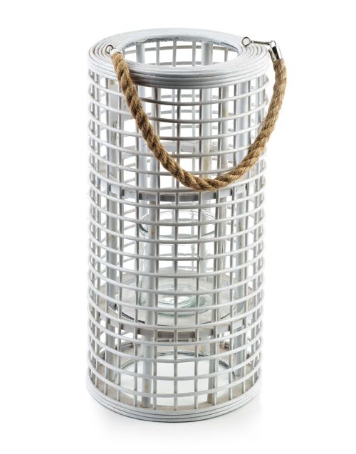 LUCIE WHITE Lantern h50x24.5cm