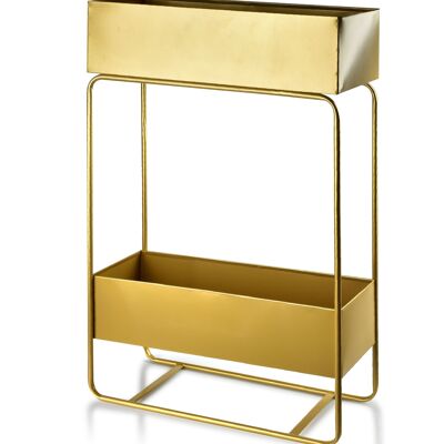 SWEN GOLD Mobile bar/fioriera a due livelli 60x25,5xH:90 cm