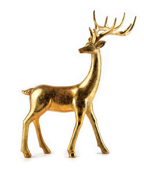 SANTA LILA Figure 23x6xh27cm golden reindeer
