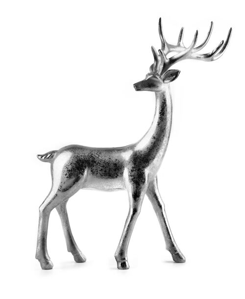 SANTA LILA Figure 23x6xh27cm silver reindeer