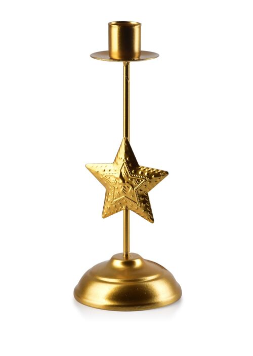 SANTA LILA Candlestick h20.5x8x5cm gold star