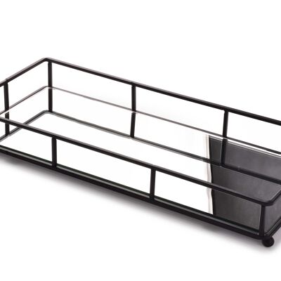 CEDRIC Tray stand 36X16xh5cm black with mirror