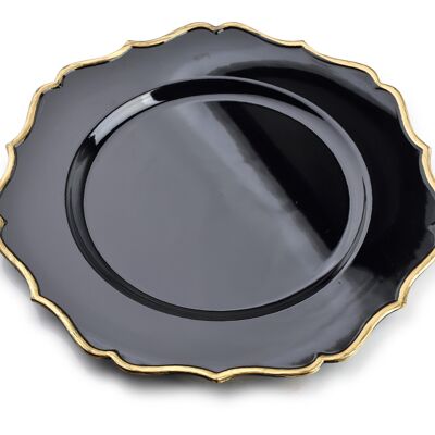 BLANCHE COLORS Platzteller schwarz art. dekorativ 33x33x2cm