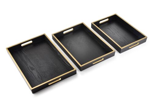 BLANCHE Set of 3 rectangular trays L:45X32X4.5 M:41X28X4.5CM W:37X24X4.5CM