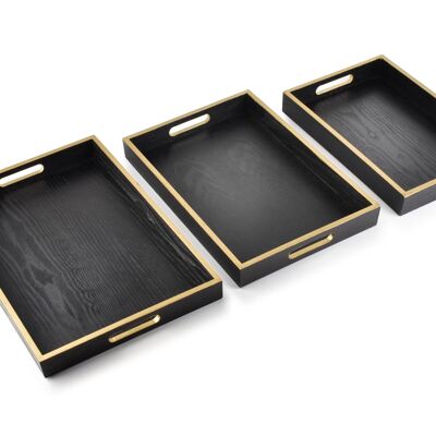 BLANCHE Set of 3 rectangular trays L:45X32X4.5 M:41X28X4.5CM W:37X24X4.5CM