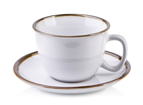 CAL WHITE Cup 280ml with saucer 15cm