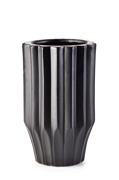 YVONNE BLACK VASE 12xh20cm