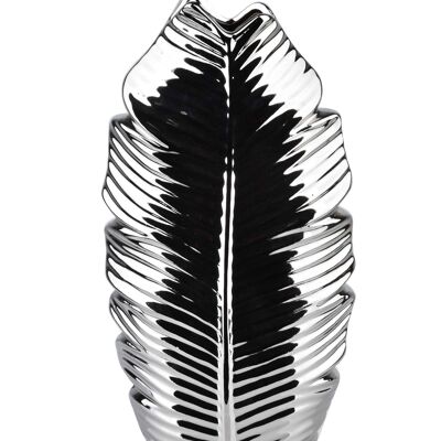 LEAF SILVER VASE 7x14xh28cm