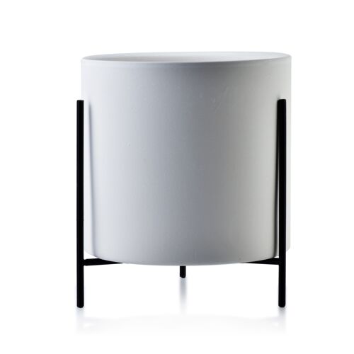 NEVA Flowerpot 12xh14.5cm white metal stand
