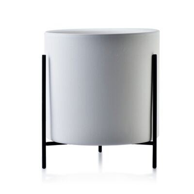 NEVA Maceta 12xh14.5cm soporte metal blanco