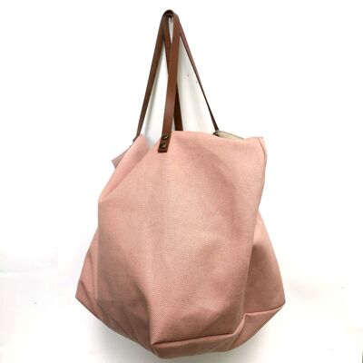 Dusty pink linen tote bag