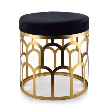 MARGIE Tabouret noir h38*36cm 1