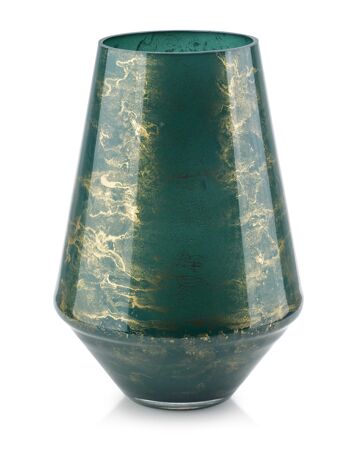CRISTIE DIAMENT Vase en marbre vert h27cm 1