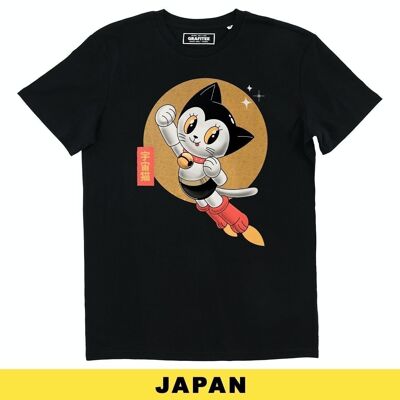 Astro Cat T-shirt - Astro Boy Theme in Manga Style Cat