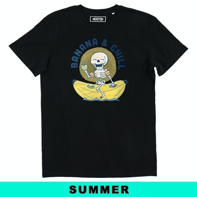 T-shirt Banana & Chill - Selezione estiva Chill per la spiaggia - T-shirt 100% cotone biologico