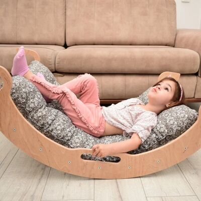 Climbing Arch with Pillow, Montessori Furniture, Wooden Baby Gym