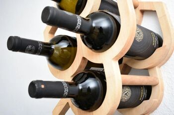 Casier à vin pour 9 bouteilles, porte-bouteilles de vin debout en bois, rangement de cave à vin 4
