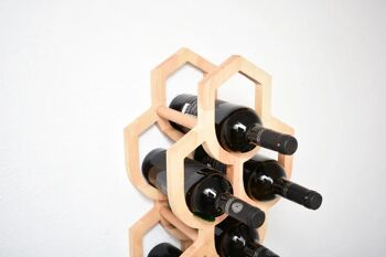 Casier à vin pour 9 bouteilles, porte-bouteilles de vin debout en bois, rangement de cave à vin 7