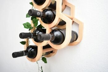 Casier à vin pour 9 bouteilles, porte-bouteilles de vin debout en bois, rangement de cave à vin 8