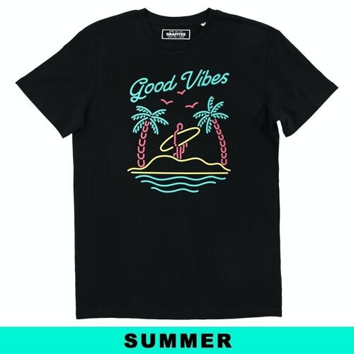 T-shirt Good Surfing Vibes - Tshirt couleurs néon thème surf
