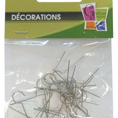 25 SILVER METAL CLIPS FOR POLYSTYRENE