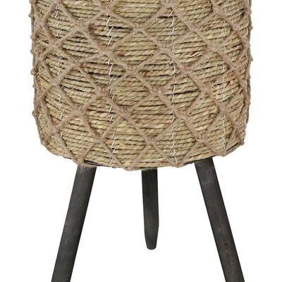 Seagrass basket with wooden feet VE 3