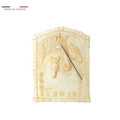 Sundial horse motif large model natural stone 47cmx60cm